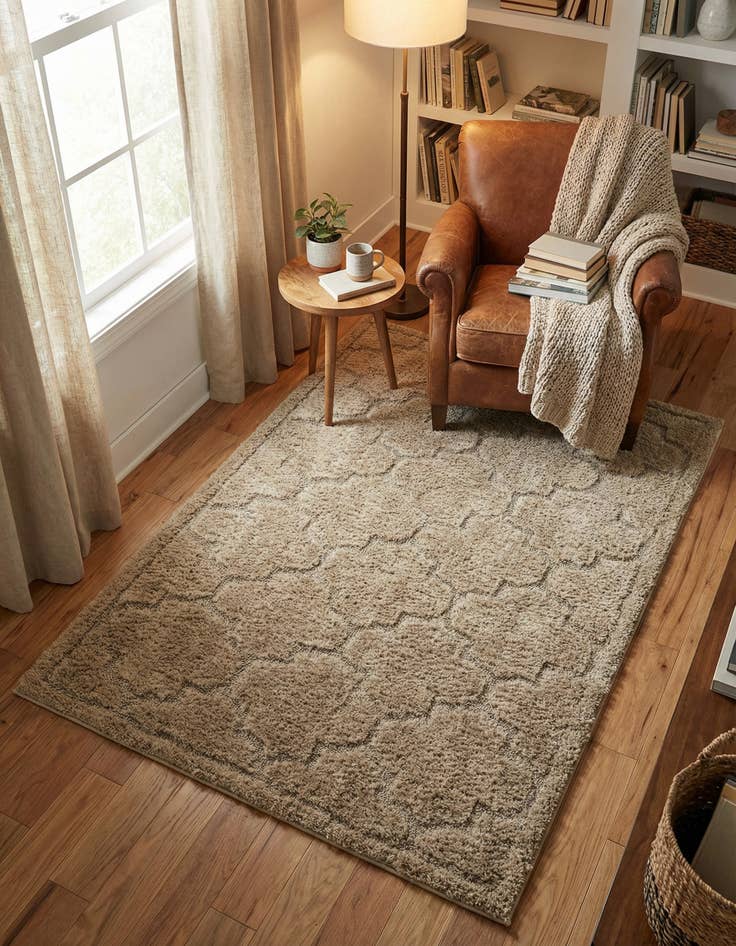 Detail image of 4' x 6' Trellis Shag Rug