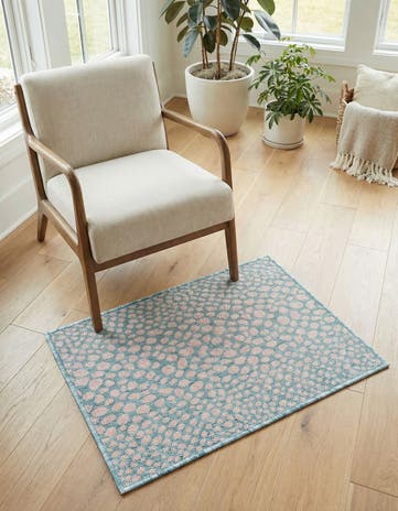 Pink and Aqua Easy-Clean Jill Zarin Cape Town Indoor / Outdoor Rug
