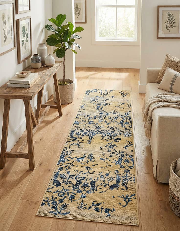 Detail image of 2' x 6' Washable Botanical Indoor / Outdoor Runner Rug