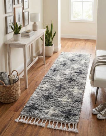 Light Gray Athena Shag Runner Rug