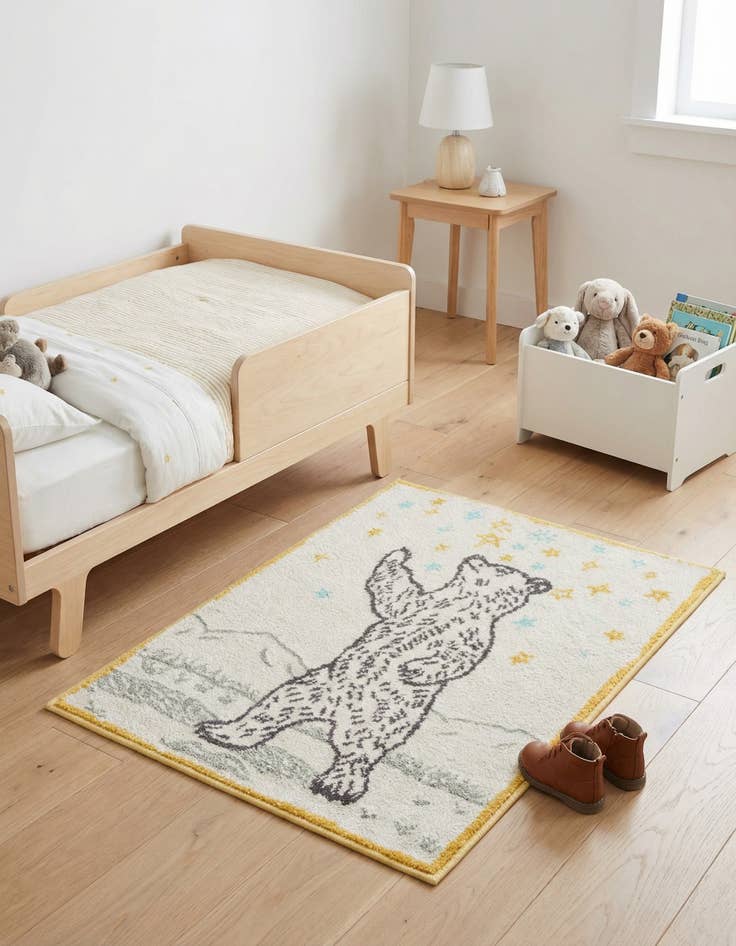 Detail image of 2' 2 x 2' 11 Bear Whimsy Kids Rug