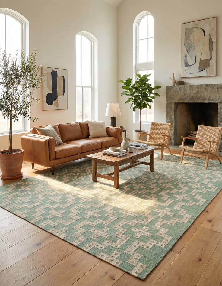 Detail image of 10' x 14' 1 Hand Woven Kilim Wool Rug