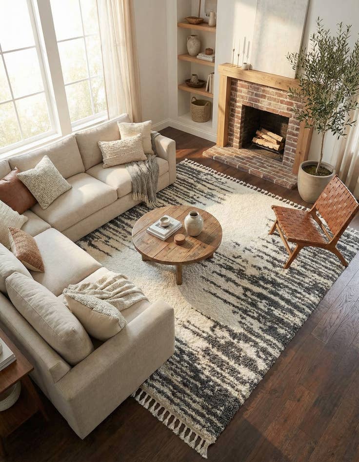 Detail image of 10' x 10' Serenity Shag Square Rug