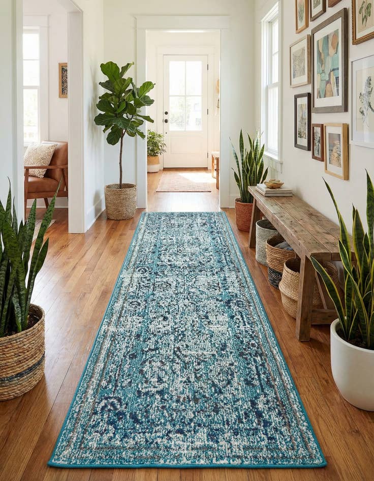 Detail image of 2' 2 x 6' 9 Washable Fleur Runner Rug