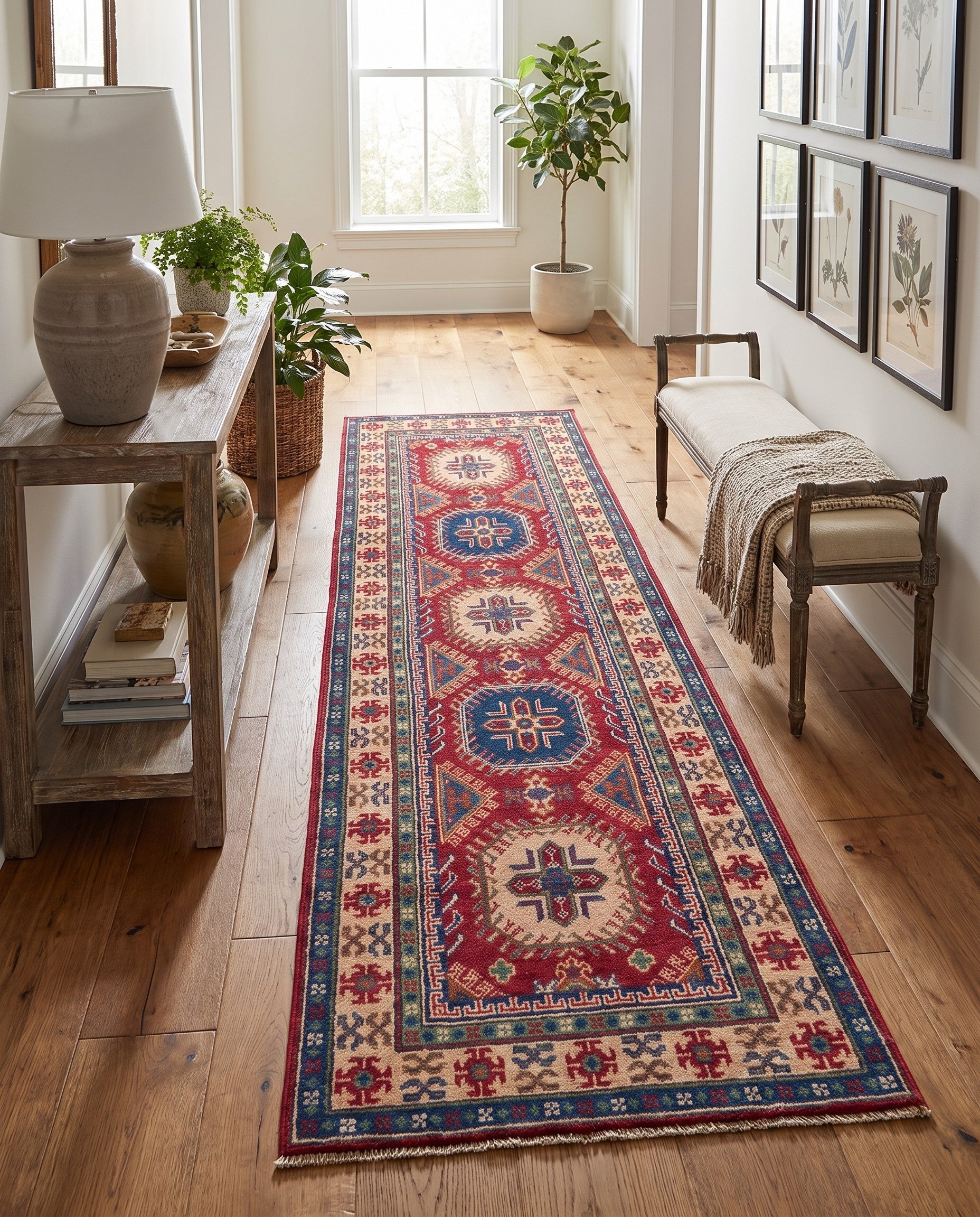Detail image 3 of 10: 2' 8 x 8' 9 Hand Knotted Kazak Runner Rug