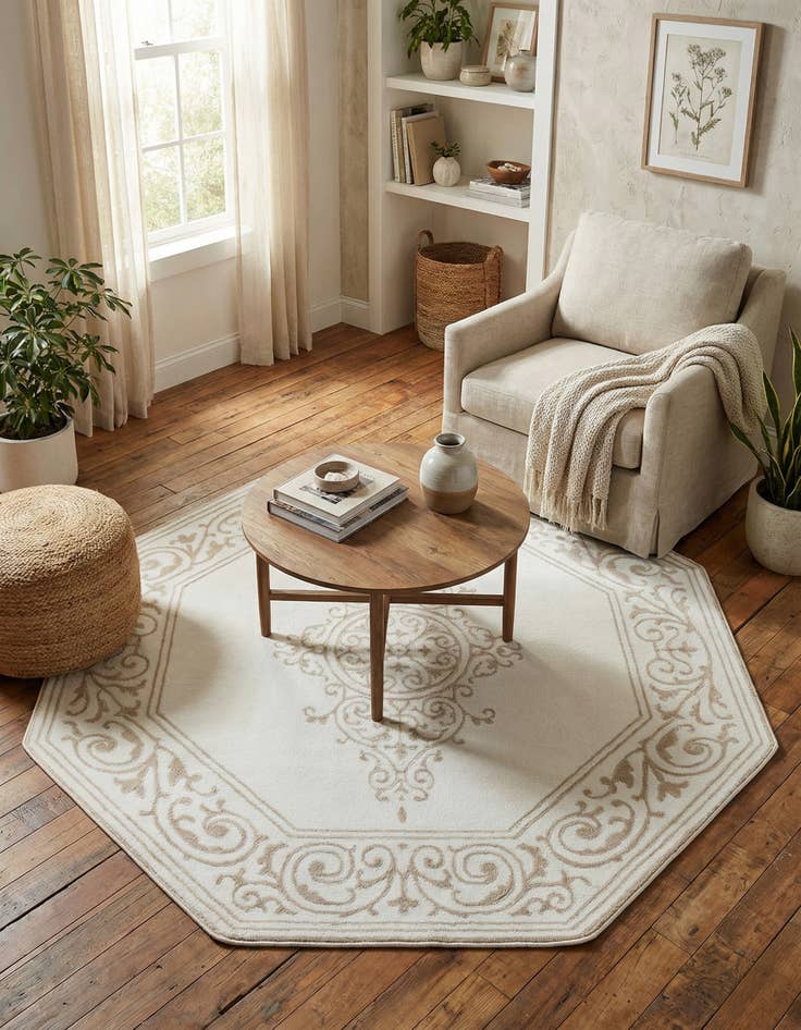 Detail image of 5' 3 x 5' 3 Hermitage Octagon Rug