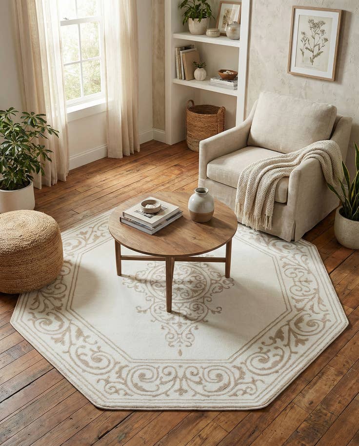 Detail image of 5' 3 x 5' 3 Hermitage Octagon Rug