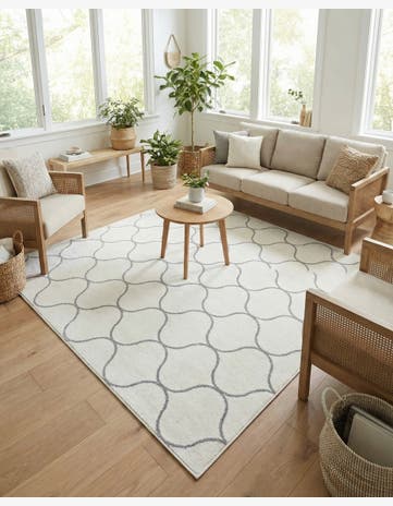 7' x 7' Lattice Frieze Square Rug