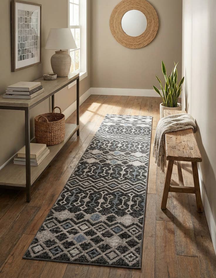 Detail image of 2' x 8' Eco Trellis Runner Rug