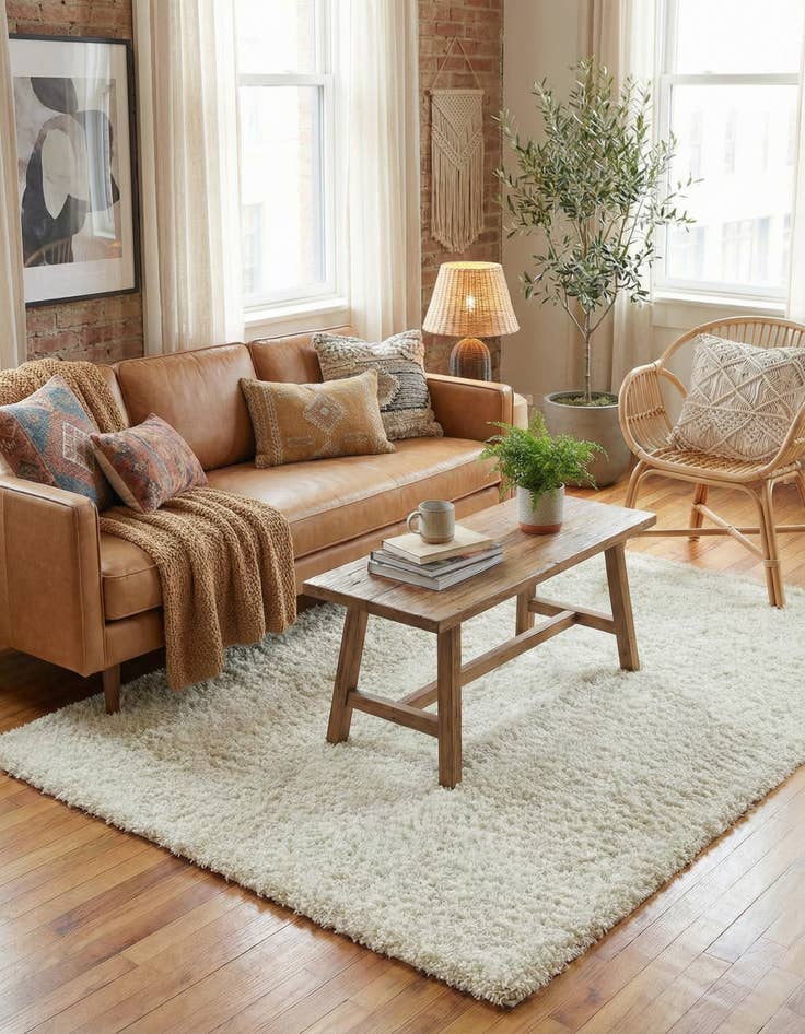 Detail image of 6' x 9' Solid Shag Rug