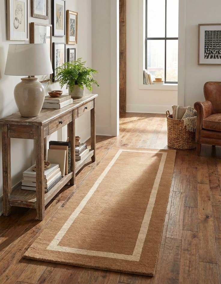 Detail image of 2' x 6' 1 Jill Zarin Border Wool Runner Rug