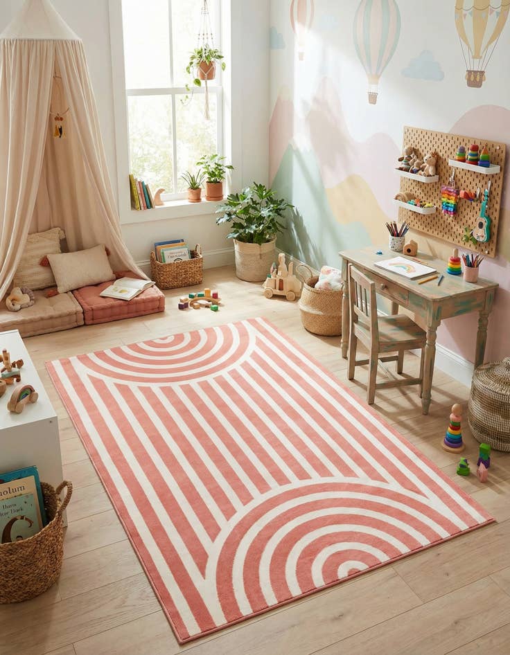 Detail image of 5' 3 x 8' Whimsy Kids Rug