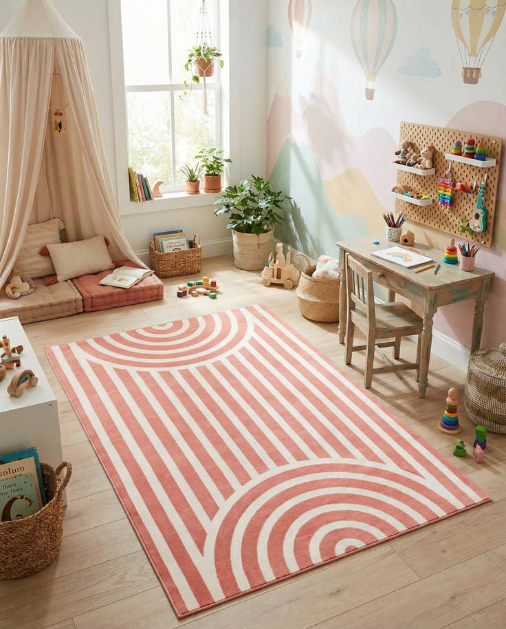 Detail image of 5' 3 x 8' Whimsy Kids Rug