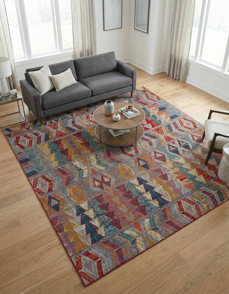 Detail image of 10' x 10'  Washable Modern Indoor / Outdoor Square Rug