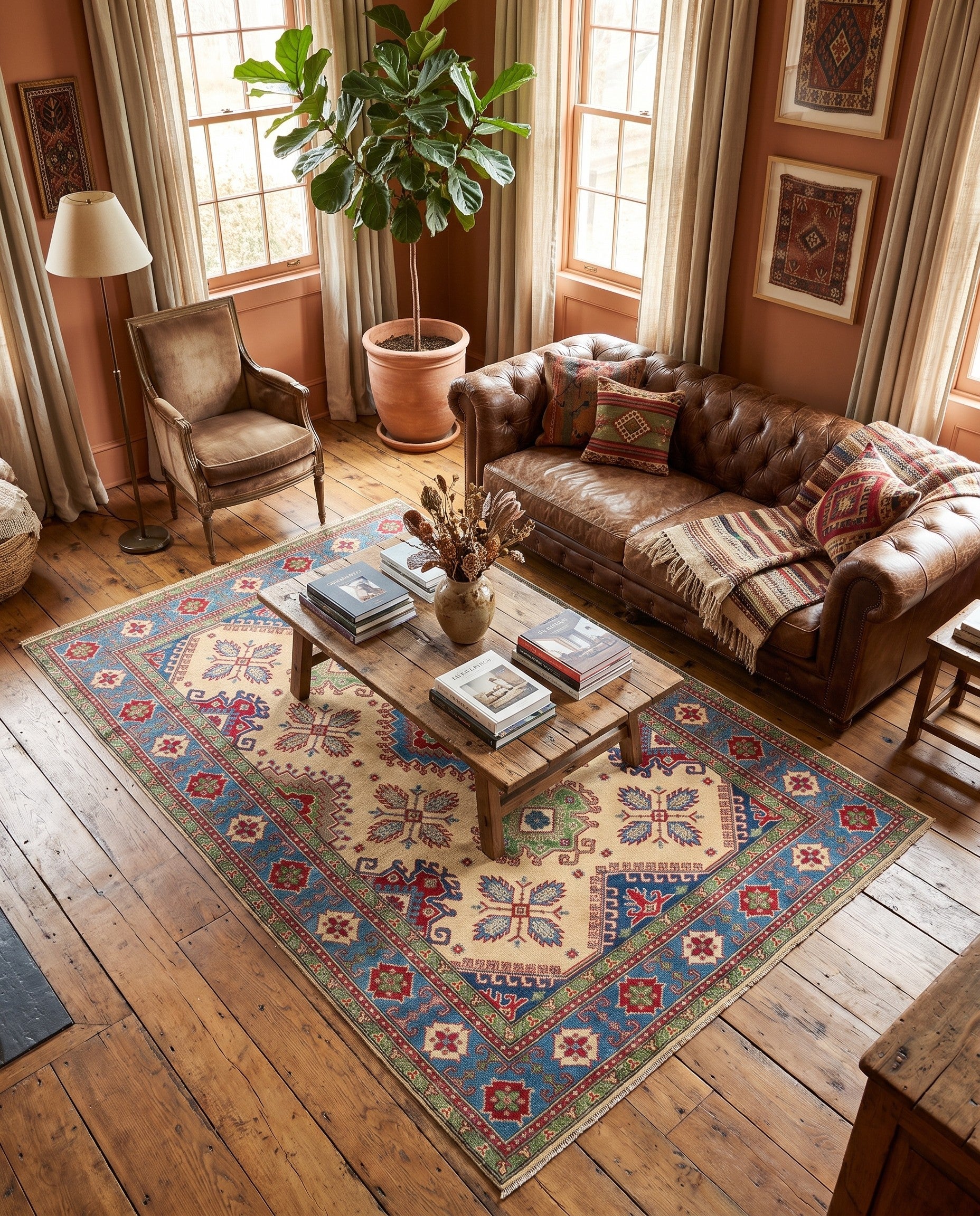 5' x 7' 5 Hand Knotted Kazak Rug