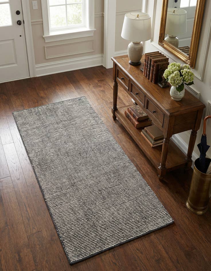 Detail image of 2' x 4' 1  Hand Woven Jill Zarin English Manor Farmhouse Wool Runner Rug