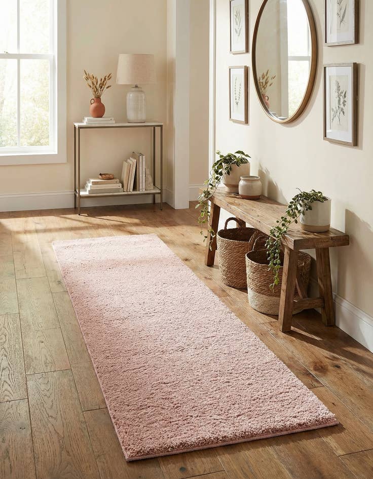 Detail image of 2' 2 x 6' 7 Solid Frieze Runner Rug