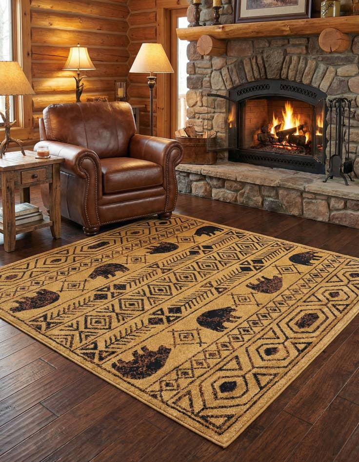 Detail image of 5' 3 x 5' 3 Pioneer Square Rug