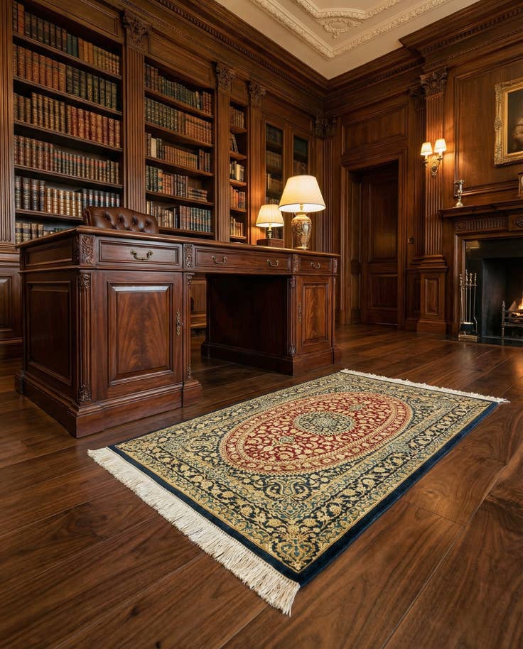 Detail image of 2' 7 x 3' 10 Ghom Silk Rug