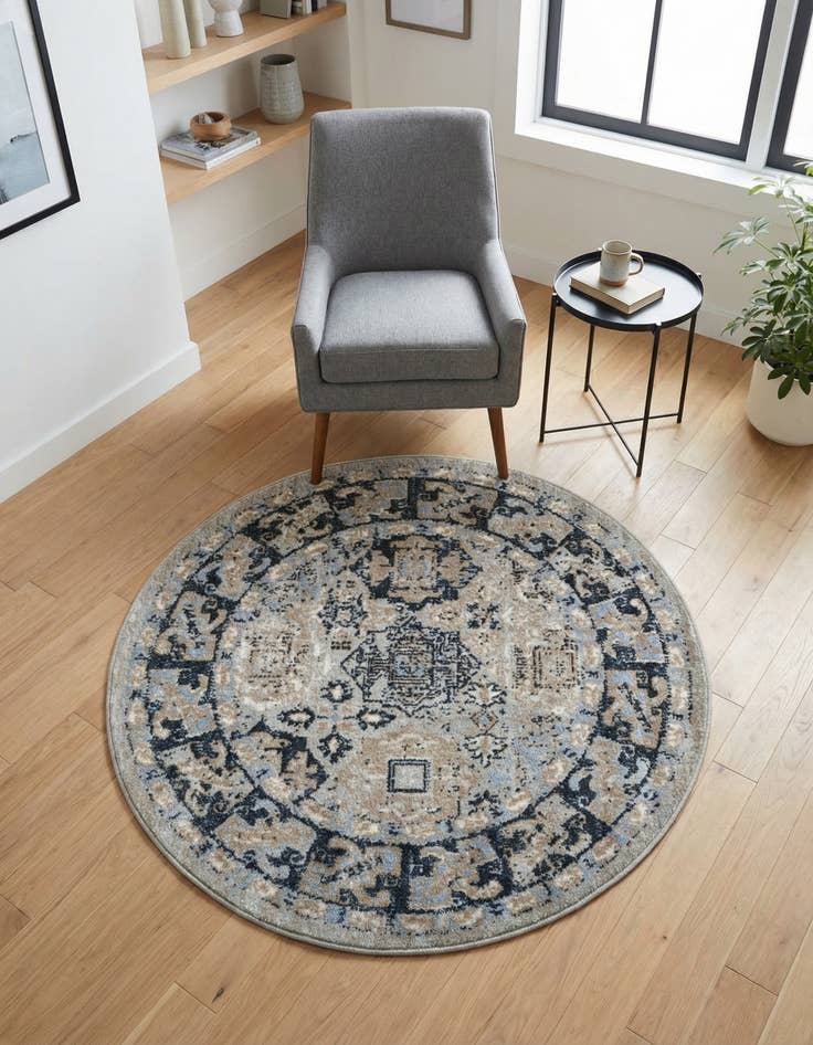Detail image of 3' 3 x 3' 3 Kamala Washable Round Rug