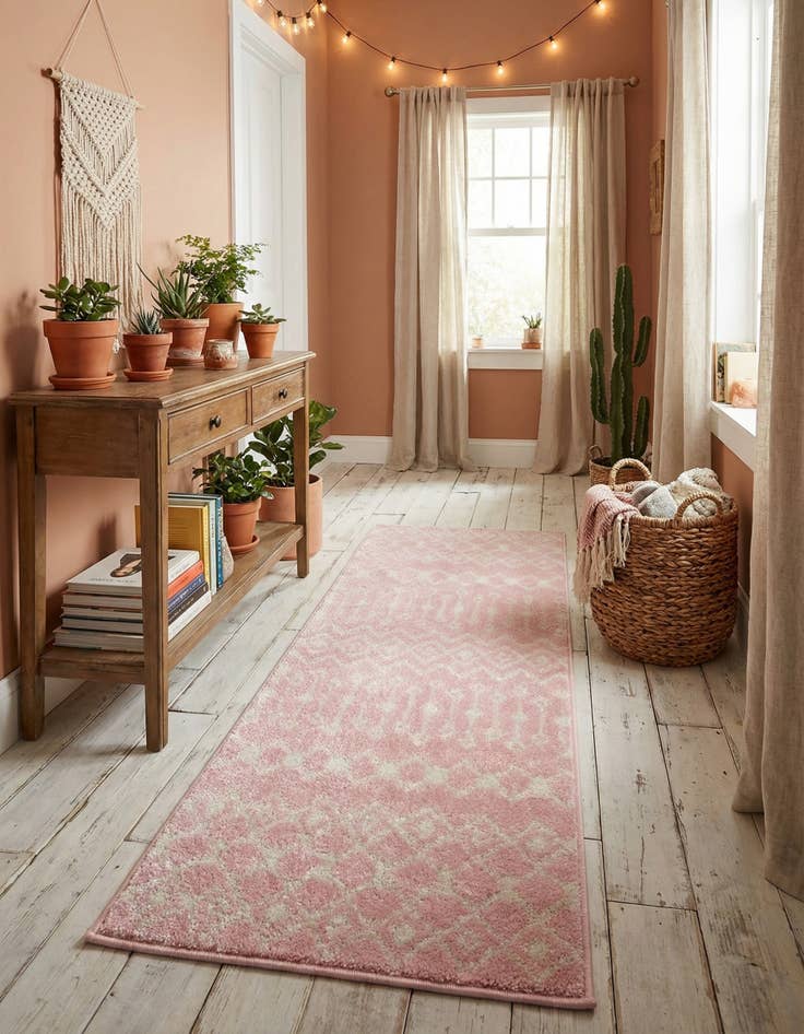 Detail image of 2' x 5' 3 Moroccan Trellis Runner Rug