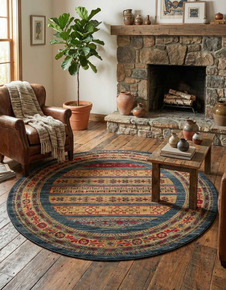 Detail image of 6' x 6' Kashkuli Gabbeh Round Rug