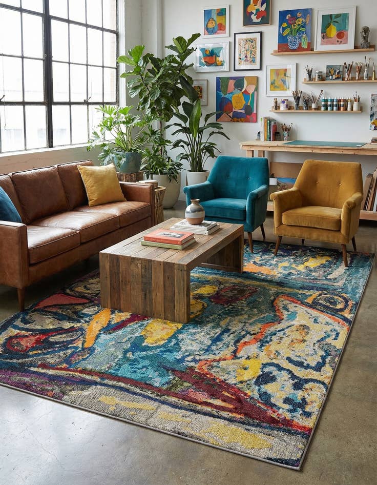 Detail image of 6' x 9'  Washable Haerfest Rug