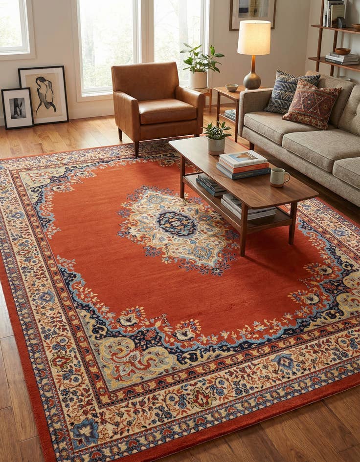 Detail image of 10' x 13' Mashad Design Rug