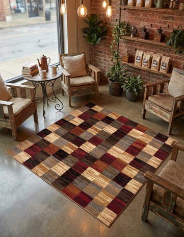 Coffee Shop Square Rug