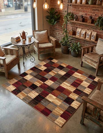 Coffee Shop Square Rug