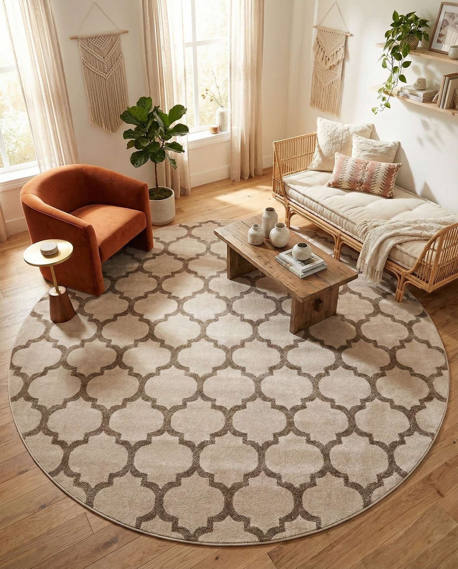 10' x 10' Lattice Round Rug