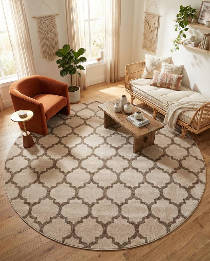 Detail image of 10' x 10' Lattice Round Rug