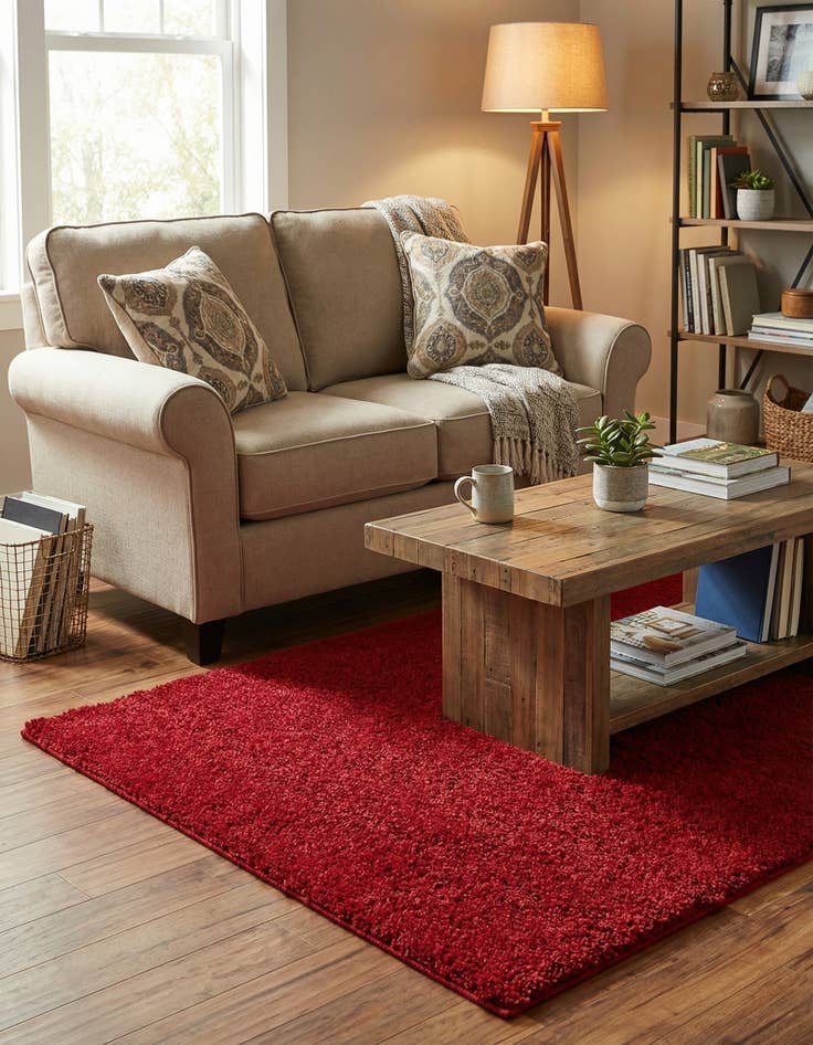 Detail image of 3' 3 x 5' 3 Solid Frieze Rug