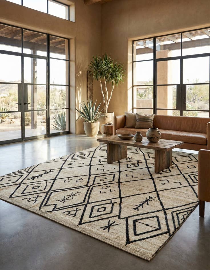 Detail image of 9' 4 x 11' 8 Hand Knotted Moroccan Wool Rug