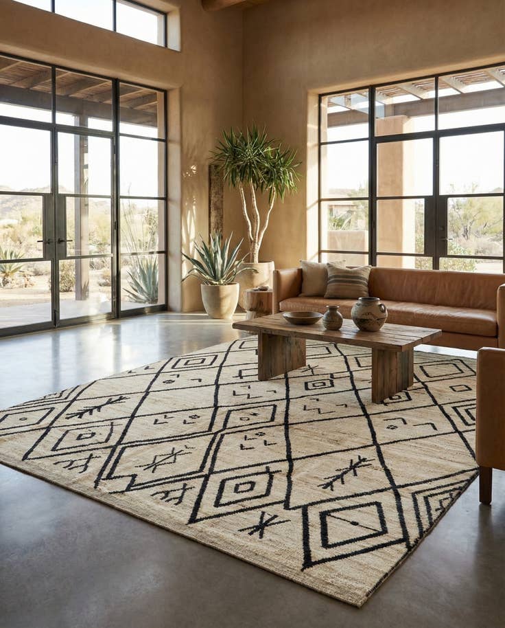 Detail image of 9' 4 x 11' 8 Hand Knotted Moroccan Wool Rug