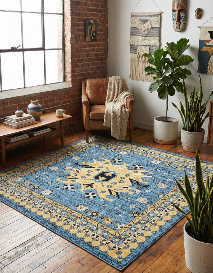 Detail image of 7' 10 x 7' 10 Heris Square Rug