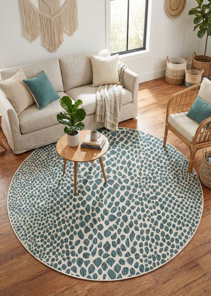 6' 7 x 6' 7 Easy-Clean Jill Zarin Cape Town Indoor / Outdoor Round Rug