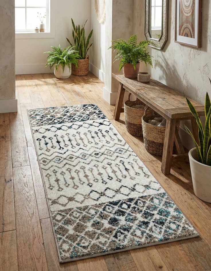 Detail image of 2' x 5' 3 Moroccan Trellis Runner Rug
