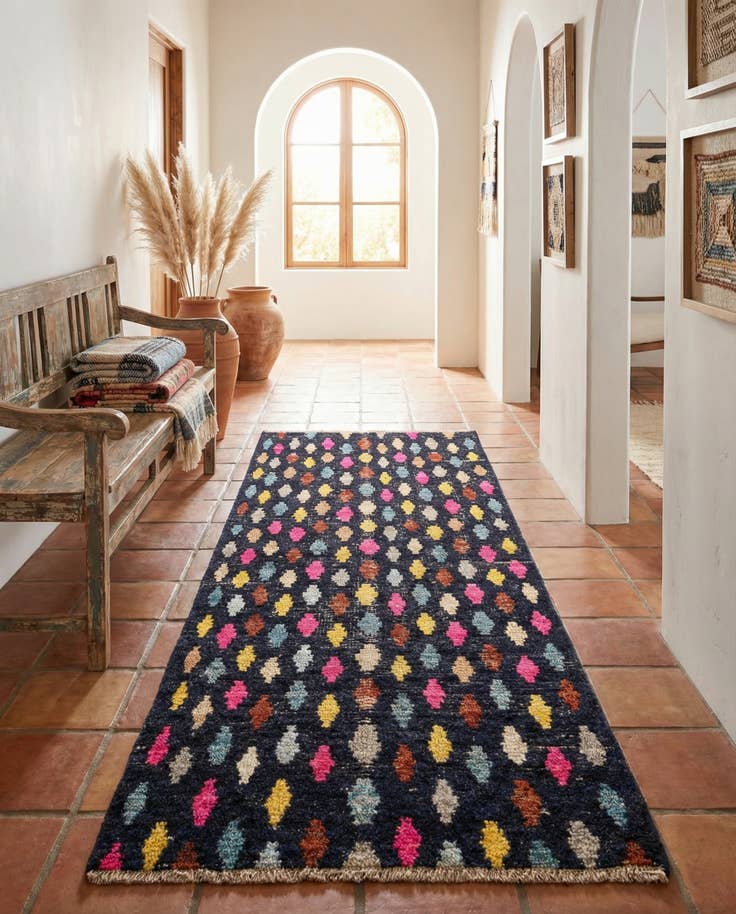Detail image of 3' 1 x 6' 4 Hand Knotted Moroccan Wool Runner Rug