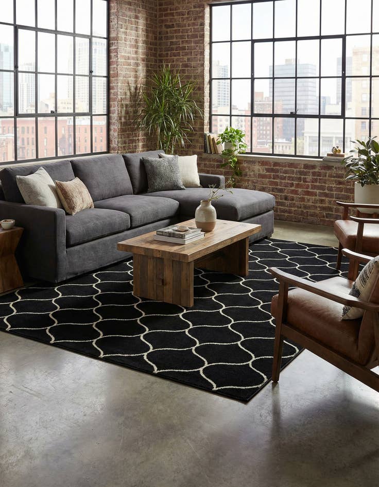 Detail image of 7' 10 x 10' Lattice Frieze Rug