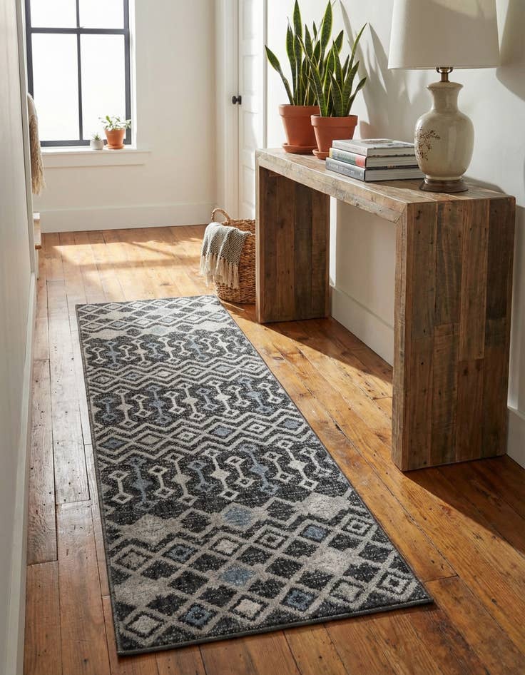 Detail image of 2' x 6' Eco Trellis Runner Rug
