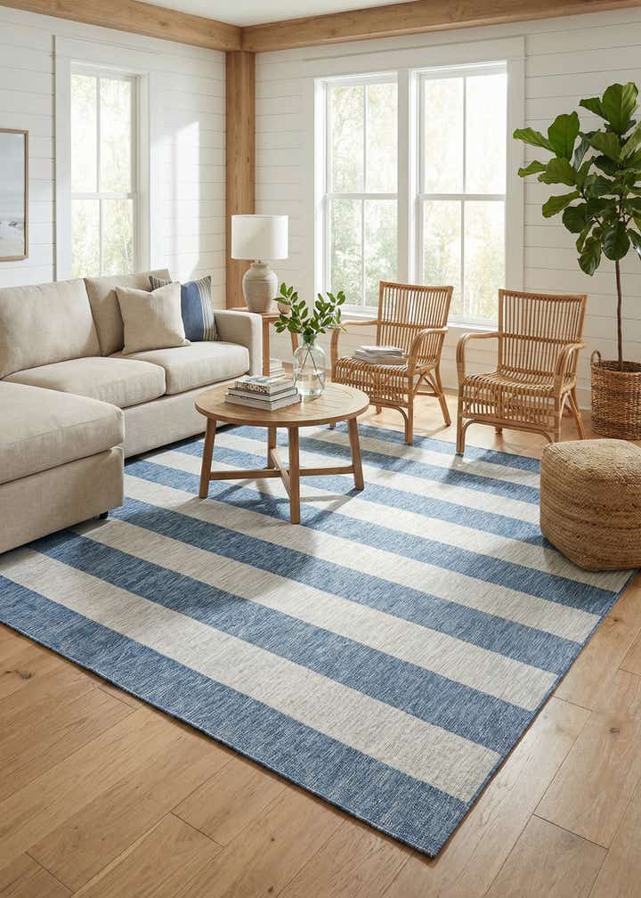 10' 8 x 10' 8 Easy-Clean Ribbon Indoor / Outdoor Square Rug