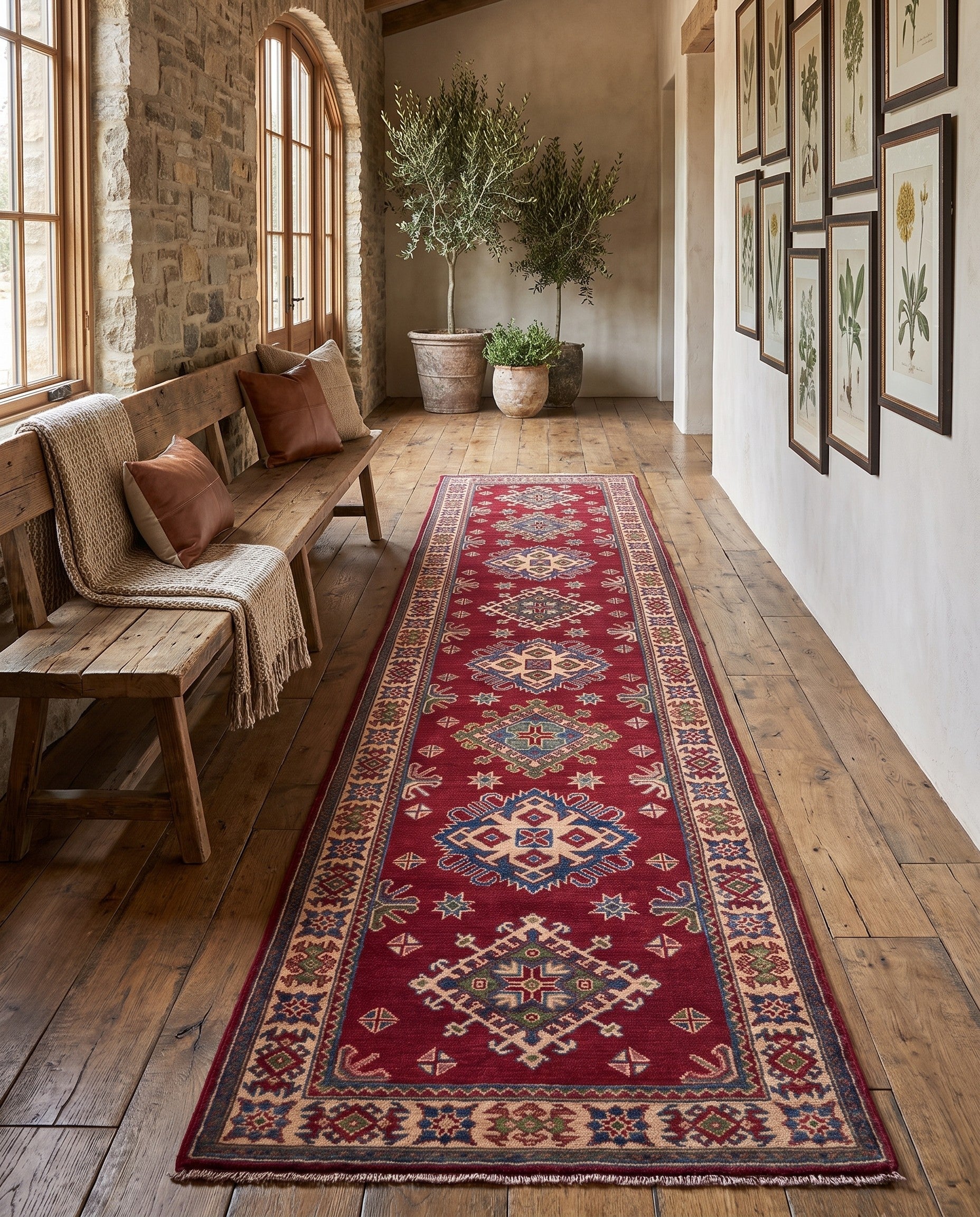 Detail image 3 of 10: 2' 10 x 13' Hand Knotted Kazak Runner Rug
