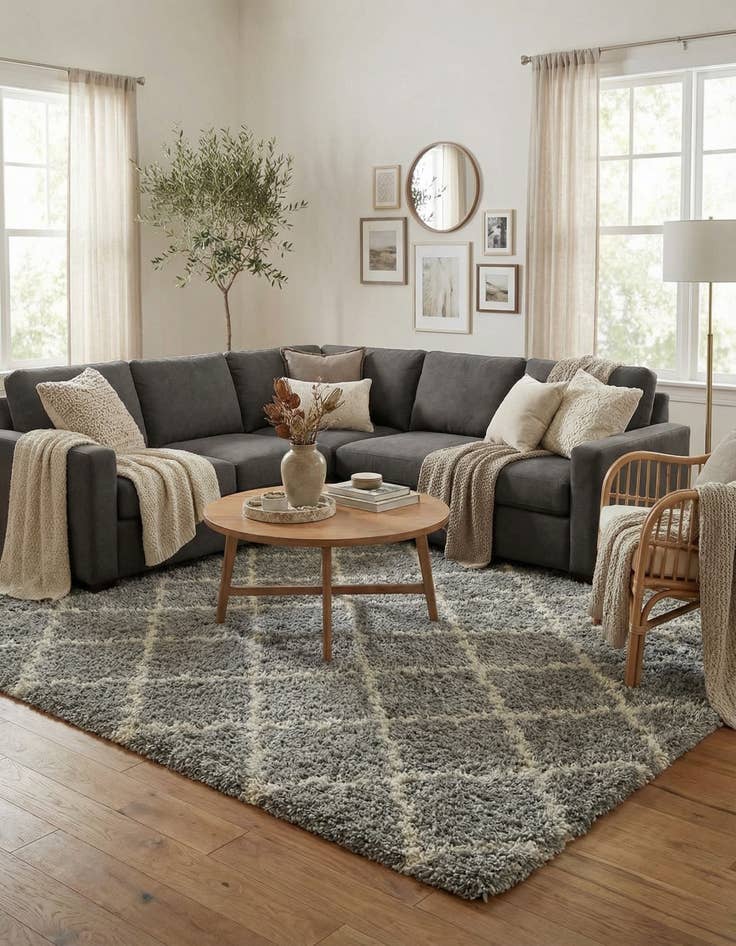 Detail image of 7' 10 x 7' 10 Trellis Shag Square Rug