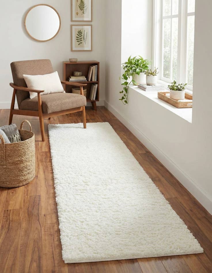 Detail image of  2' x 6' 1 Soft Solid Shag Runner Rug