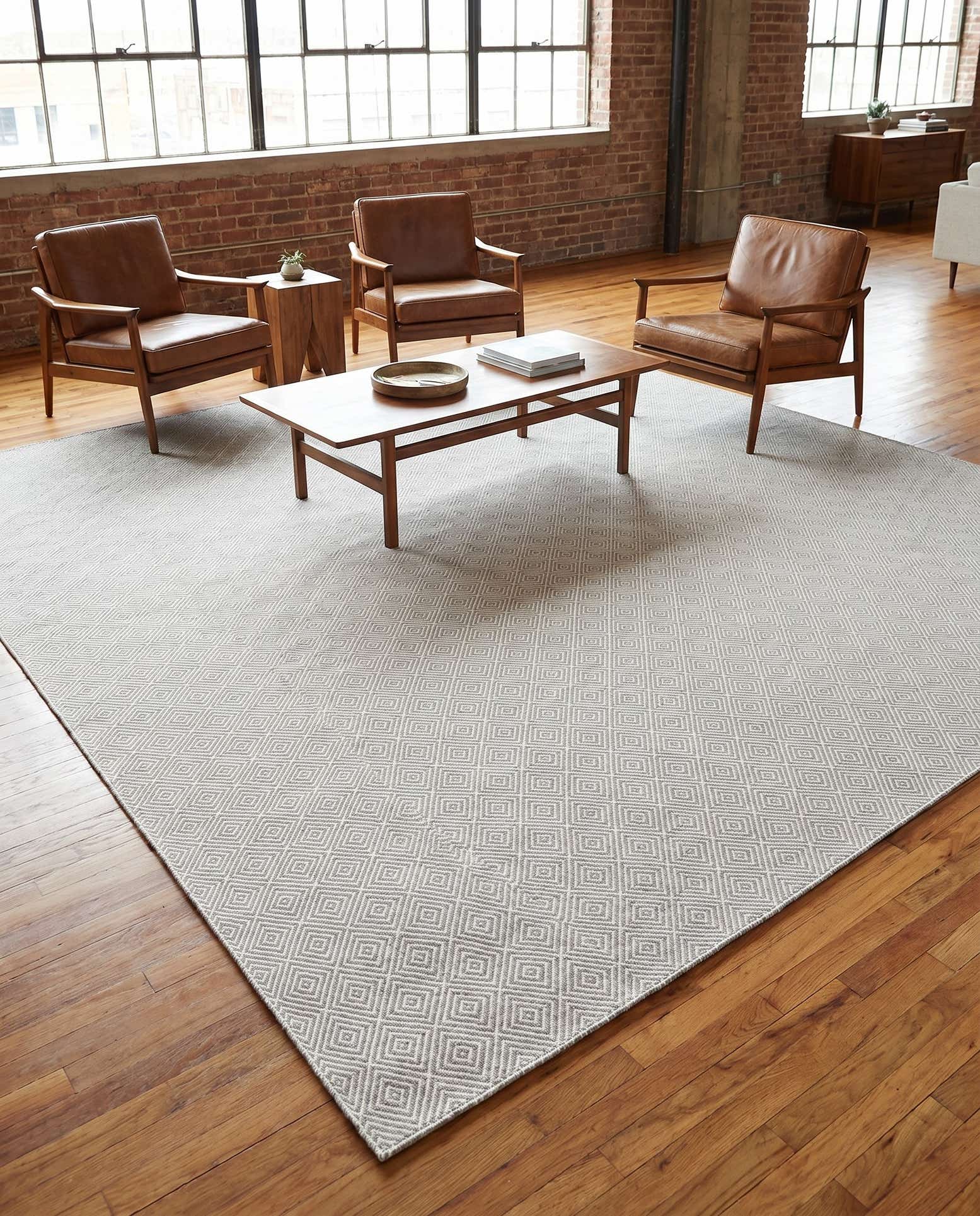 10' x 10' Hand Woven Geo Trellis Flatweave Square Rug