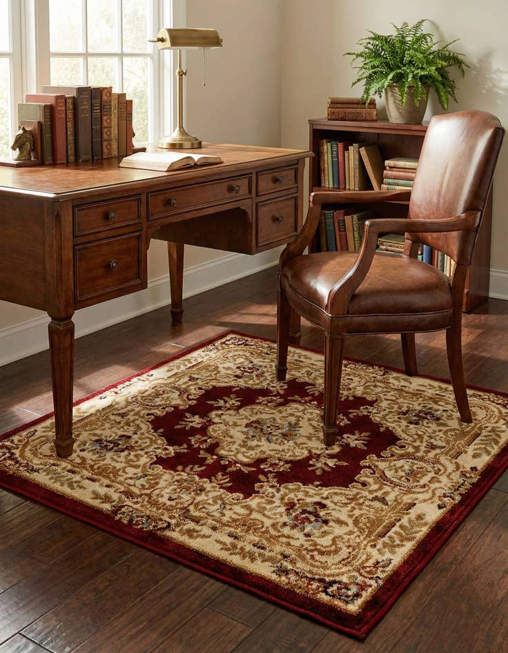 Detail image of 3' x 3' Classic Aubusson Square Rug