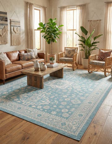 10' x 13' Easy-Clean Aztec Indoor / Outdoor Rug