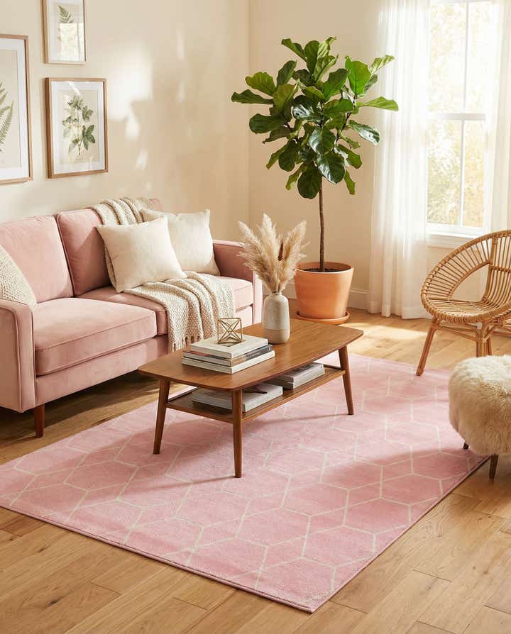 5' 3 x 8' Lattice Frieze Rug