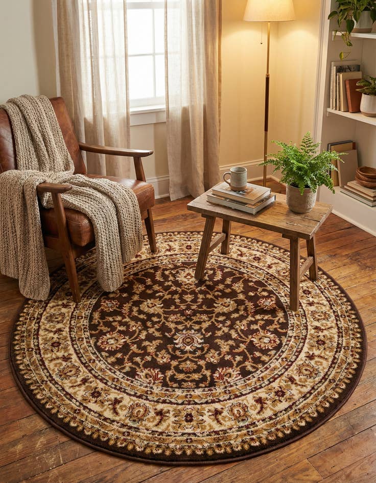Detail image of 4' x 4' Classic Agra Round Rug